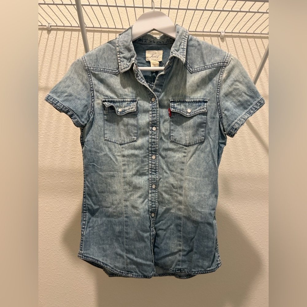 Levi’s Western Vintage Denim Button Down Shirt Size XS